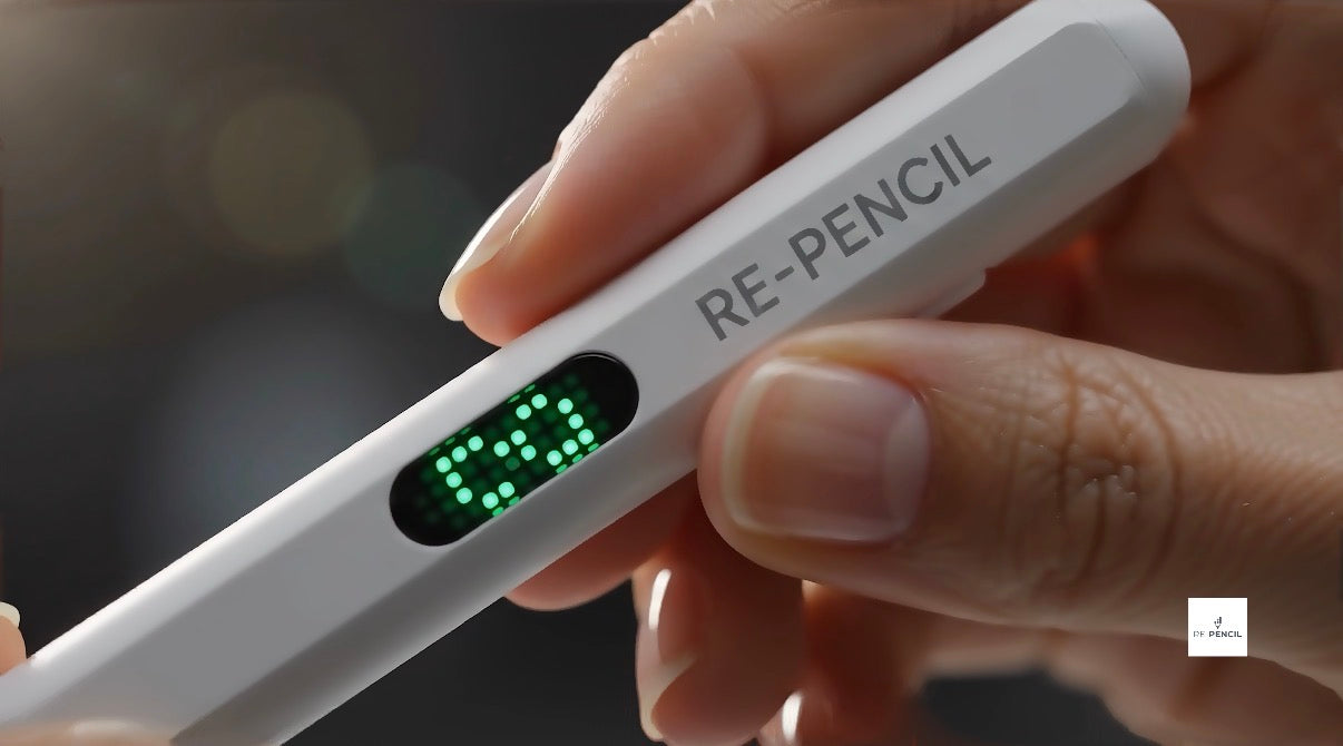 RE-PENCIL™ Active Stylus Pen for iPad (with Green Matrix LED Power Display)⁠
