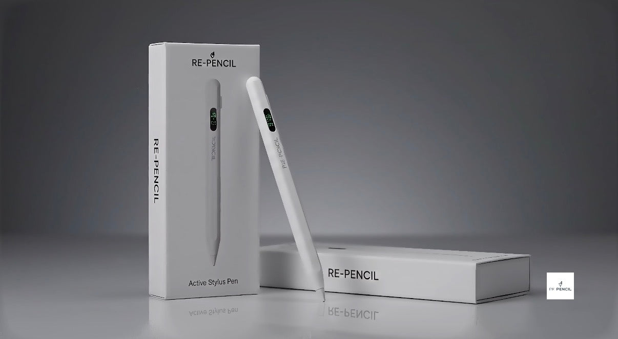 RE-PENCIL™ Active Stylus Pen for iPad (with Green Matrix LED Power Display)⁠